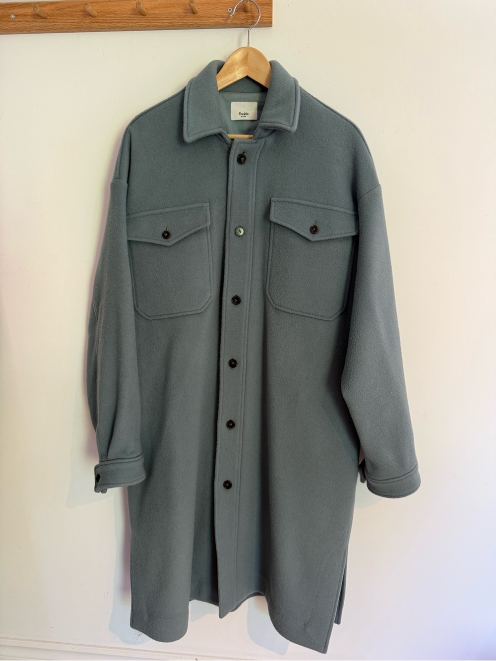 Frankie Shop Blue Gray Wool Utility Styled Coat - Picture 3 of 11